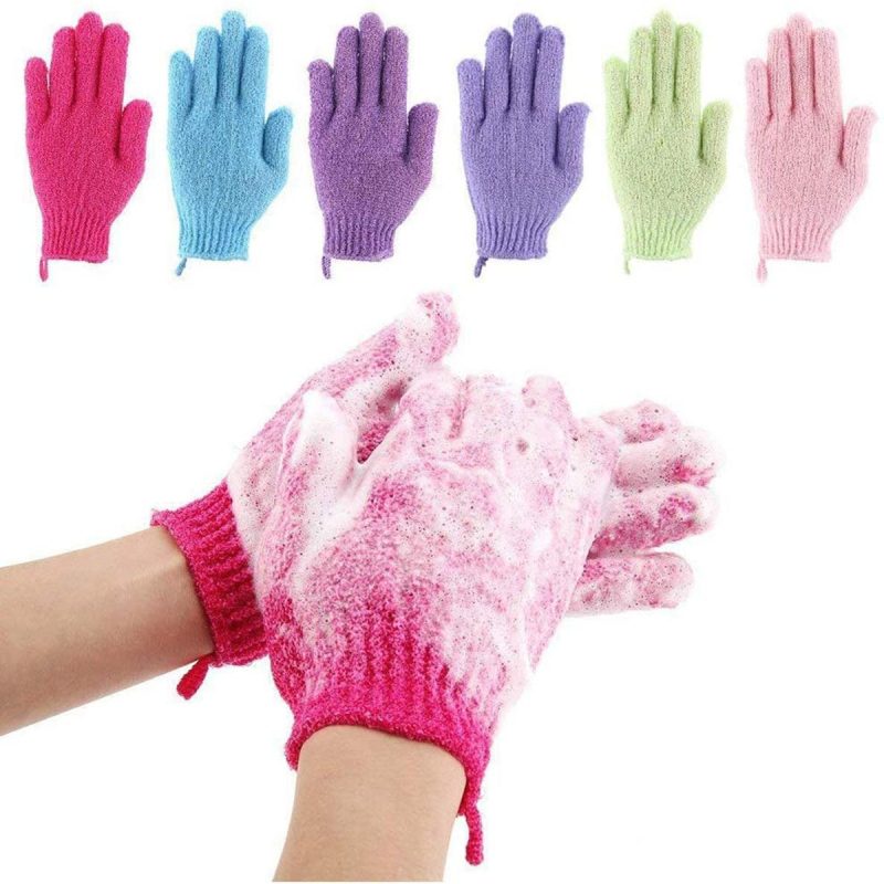 xfoliating Gloves | Shower Mitt Scrub Gloves for Smooth Bath - 2 Pcs