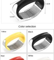 Upgraded Stainless Steel Garlic Press & Rocker – Manual Squeezer for Garlic, Ginger, and Herbs