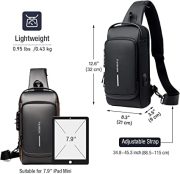 Men's Multi-function Anti-theft USB Shoulder Bag Crossbody Bag Travel Sling Bag Pack Messenger Pack Chest Bag