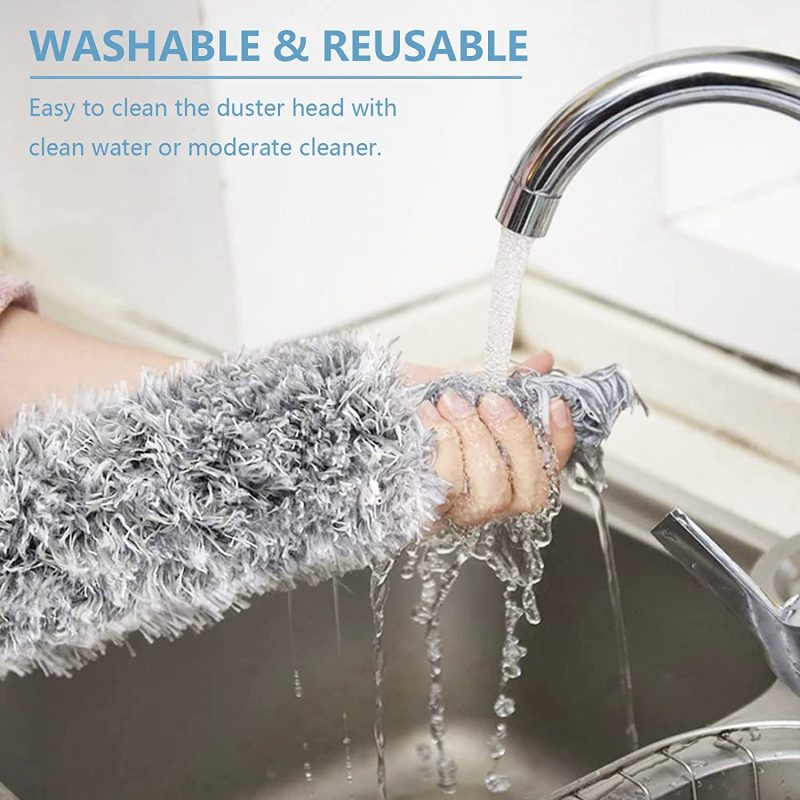 Bendable Feather Duster with Extra Long Extendable Microfiber Duster