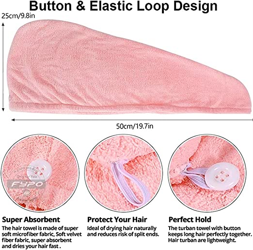Magic Hair Wrap Bath Salon Towels Fast Drying Absorbent Cap For Women And Girls