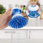 Dish Brush with Soap Dispenser for Dishes Pot Pan Kitchen Sink Scrubbing