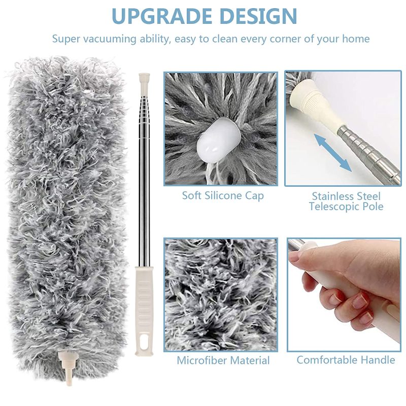 Bendable Feather Duster with Extra Long Extendable Microfiber Duster