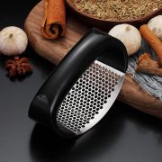 Upgraded Stainless Steel Garlic Press & Rocker – Manual Squeezer for Garlic, Ginger, and Herbs