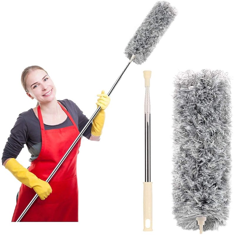 Bendable Feather Duster with Extra Long Extendable Microfiber Duster