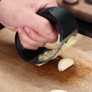 Upgraded Stainless Steel Garlic Press & Rocker – Manual Squeezer for Garlic, Ginger, and Herbs