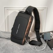 Men's Multi-function Anti-theft USB Shoulder Bag Crossbody Bag Travel Sling Bag Pack Messenger Pack Chest Bag