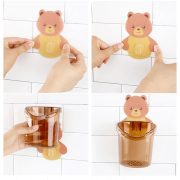 Teddy Bear Wall Mounted Toothbrush Holder-2pcs