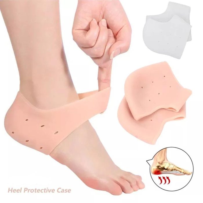 Silicone Heel Pad Socks for Pain Relief for Men and Women (Free Size) - 1 Pair (Standard)