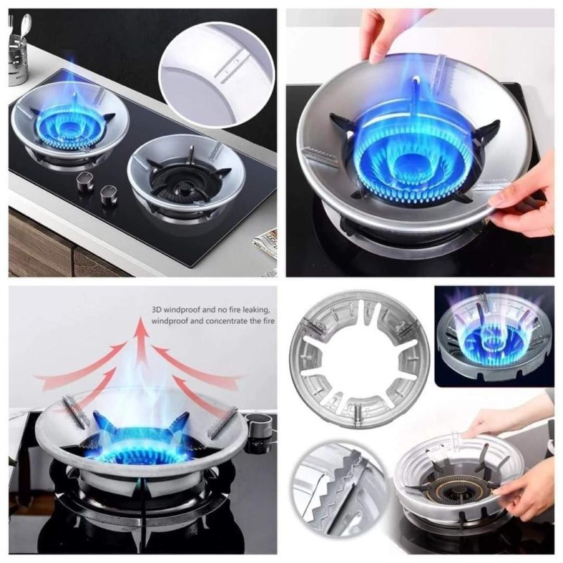 Energy Saving Gas Stove Cover | Windproof Disk Windshield Bracket | Universal Round Shape - 1 Piece