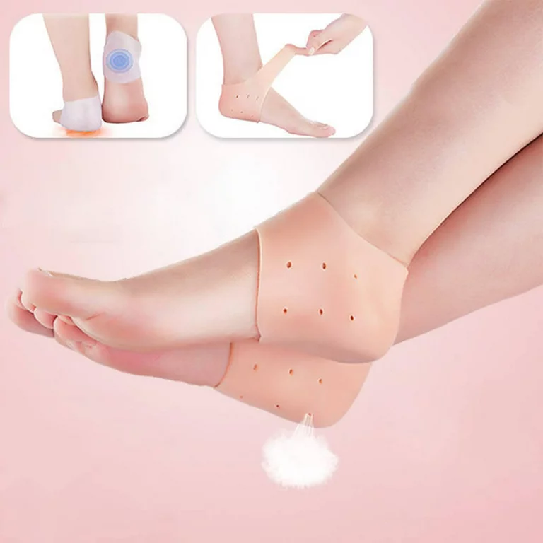 Silicone Heel Pad Socks for Pain Relief for Men and Women (Free Size) - 1 Pair (Standard)