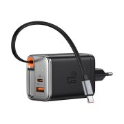 GaN Charger with Built-in Retractable Cable(EU Plug)