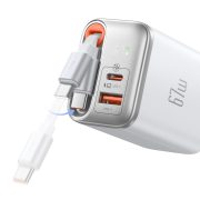 GaN Charger with Built-in Retractable Cable(EU Plug)