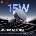 Mcdodo MagQ 15W Qi2 Magnetic Wireless Car Charger Built-in Retractable Cable (Qi2 Officially Certified)